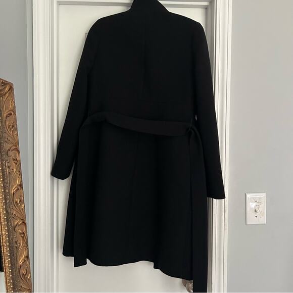 J. Crew Women’s Size 4 Classic Lady Wool Coat Italian Double Cloth Black Belt - Picture 4 of 4